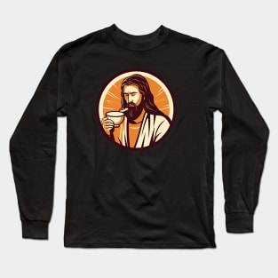 Christian Jesus Drinking Tea Long Sleeve T-Shirt